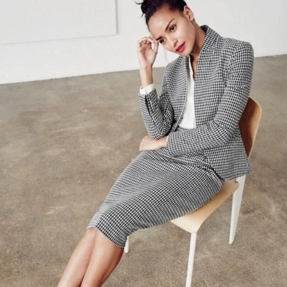 J. Crew Black and White Houndstooth Blazer - Picture 2 of 7